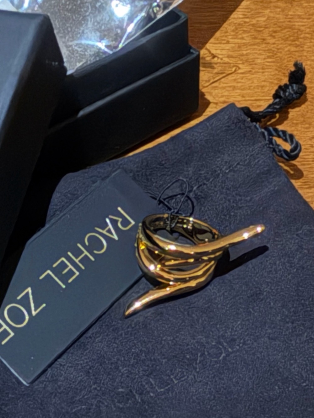 Rachel Zoe Polished Goldplate Midi Sculptural Knot Ring - Picture 4 of 12